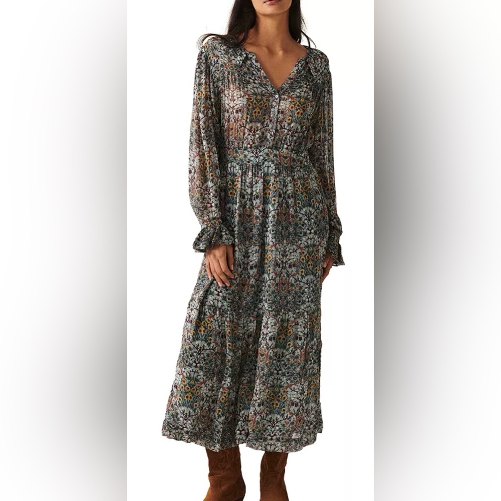 ba&sh Multicolor Floral Long Sleeve Dress